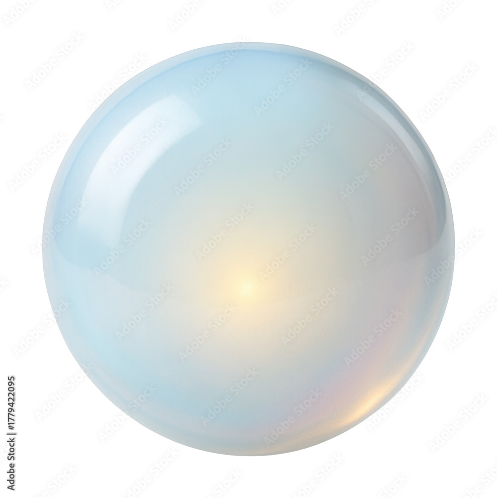 Obraz premium Smooth opalite sphere with a pearlescent finish and an enchanting internal glow.