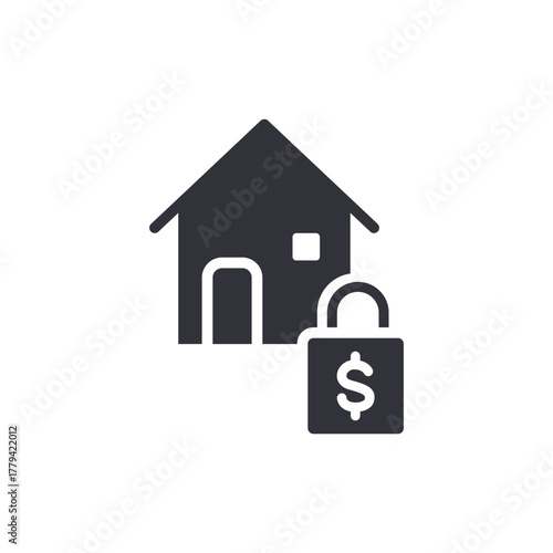 Secured Home Investment Icon With Dollar Symbol Protection