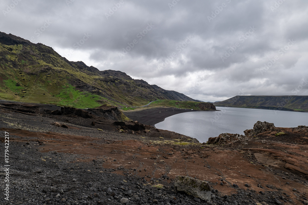 Fototapeta premium Kleifarvatn lake on Reykjanes Peninsula in Iceland