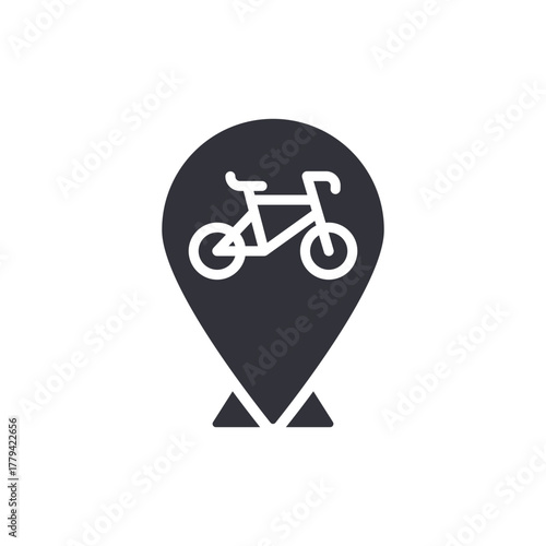 Bike Sharing App Location Modern Cycle Marker Icon