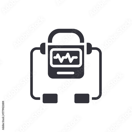 Defibrillator Machine Device Symbol Medical Pulse Sign