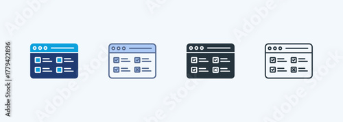 Online Assessment Icon Multiple Style