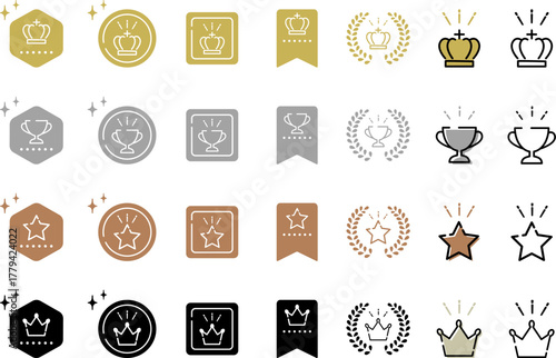 シンプルなランキングのアイコン素材セット / vector eps