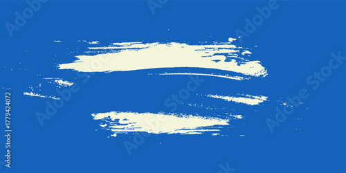 Abstract blue halftone brush stroke background featuring sweeping curved lines and dotted pixel patterns.