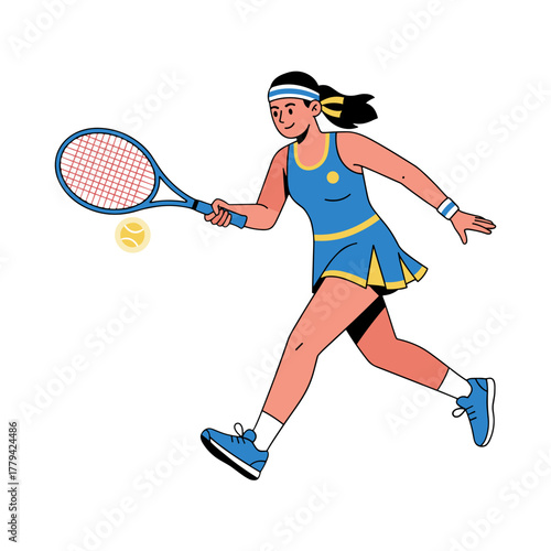 tennis player with racket