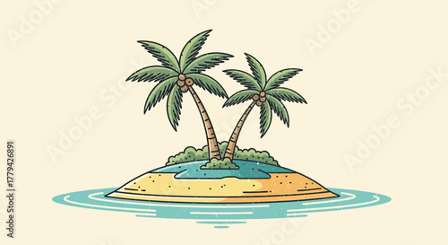 Tropical island getaway, a perfect haven with swaying palms and tranquil sea