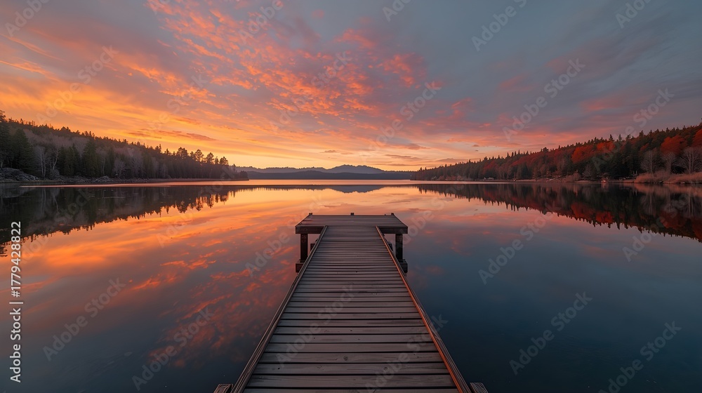 Obraz premium sunrise over lake