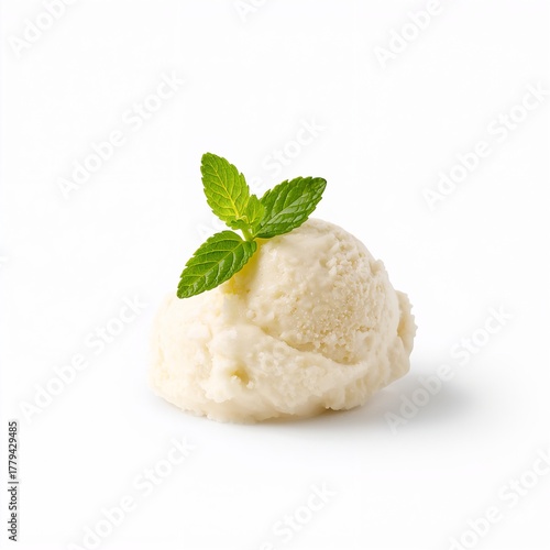vanilla ice cream with mint