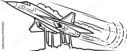 Dynamic Jet Aircraft Taking Off with Exhaust and Speed Effects