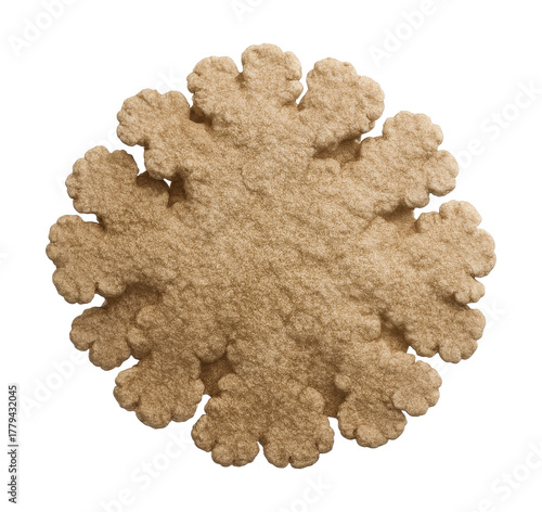 Smooth, powdery-textured crustose lichen in a light brown hue.