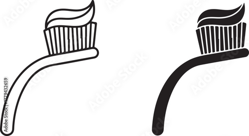 Toothbrush with toothpaste swirl oral hygiene dental care