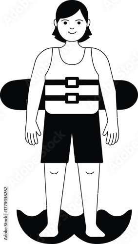 Woman with a surfboard vector illustration for sport lifestyle theme