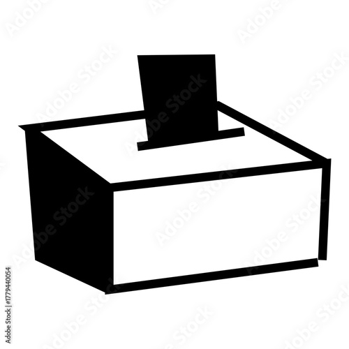 ballot box with ballot paper illustration vector