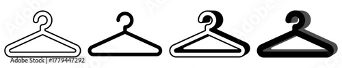 set vector hanger icon. Cloth hanger sign Coat hanger symbol design illustration