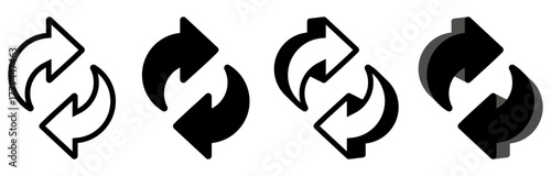 set vector refresh icon. reload sign update symbol design illustration