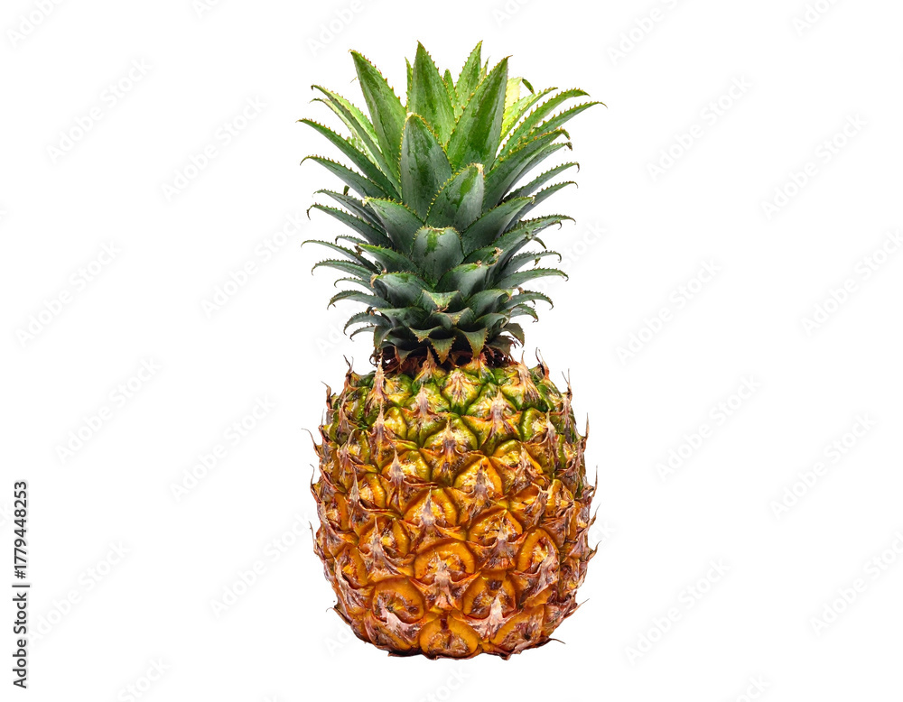 Fototapeta premium A whole ripe pineapple isolated on transparent background