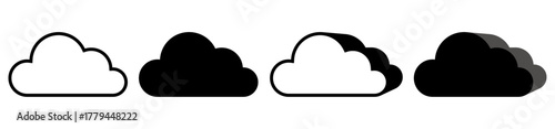 set vector cloud icon. cloud sign symbol design illustration