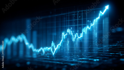 Wallpaper Mural Upward equity line with rising columns expressing profitable momentum, growth strategy and performance leadership.
 Torontodigital.ca