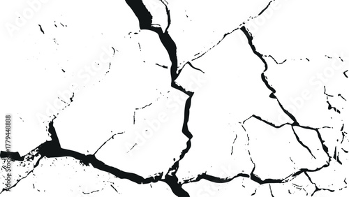 Cracked Texture: Cracked white wall texture. Surface cracks and fissures in ground. crack concrete white wall. Cracked soil texture transparent. Surface cracks and fissures in ground.