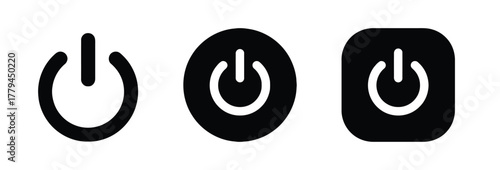 power button, on off, switch, symbol, icon, technology, interface, control, energy, electricity, digital, graphic, design, circle, square, rounded square, black, white, isolated, vector, sign, start, 