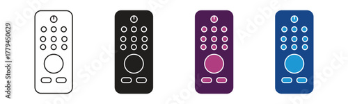 Remote control icon set, vector illustration.