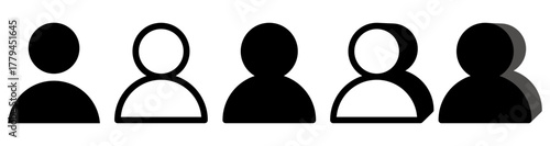 set vector user icon. profile sign avatar symbol design illustration
