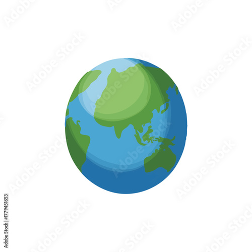 Watercolor Earth Globe - Green and Blue Planet vector illustration