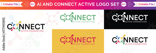 logo design abstract connection icon vector illustration