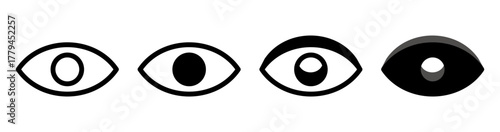 set vector eye icon. eyesight sign vision symbol design illustration