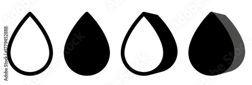 set vector drop icon. water drop sign blood symbol design illustration
