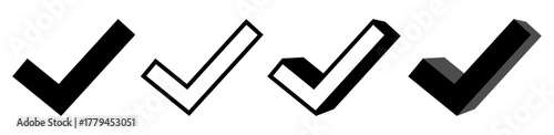 set vector checkmark icon. accepted sign approved symbol design illustration