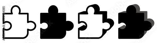 set vector puzzle icon. jigsaw puzzle symbol design illustration