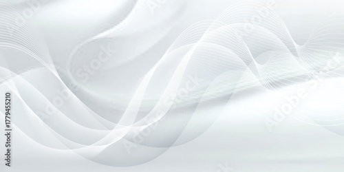 Abstract tech network connection dots. Digital technology and big data analysis background. White background with plexus lines. Geometric background