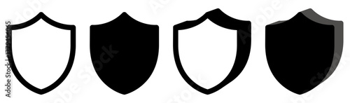 set vector shield icon. protect shield sign security symbol design illustration