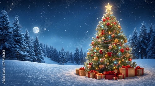 christmas tree with gifts