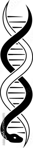Black and White Snake DNA Symbol