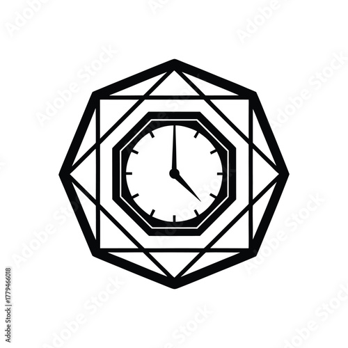 black and white clock