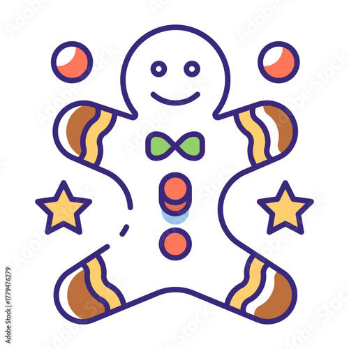 This Gingerbread icon is suitable for Christmas Party.