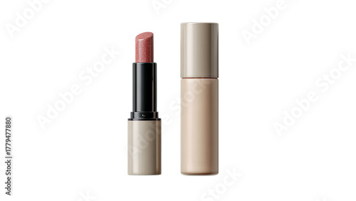 Wallpaper Mural Two stylish cosmetic products showcasing a creamy lipstick and a gloss, perfect for enhancing beauty on a transparent background. Torontodigital.ca