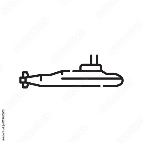 submarine black line icon. Vector isolated element