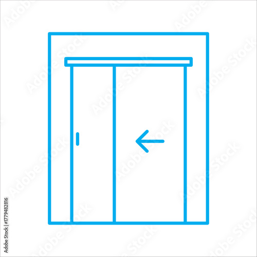 sliding door icon vector. sliding door sign. isolated on white background. color editable eps 10