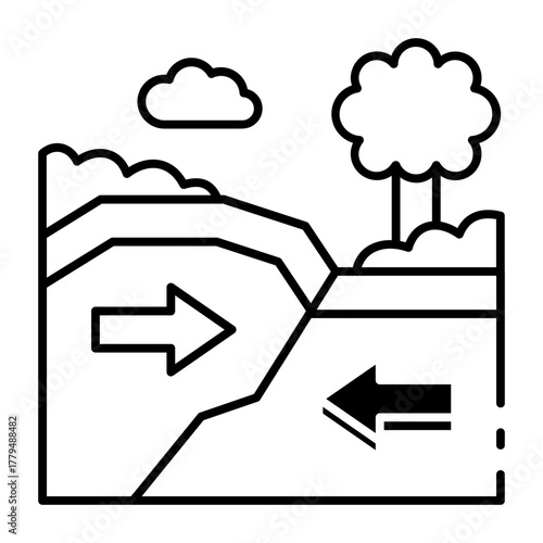 This Plate tectonics icon is suitable for Science.