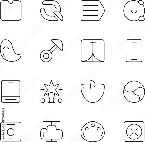 Collection Of Thin Line Icons For User Interface Design abstract application