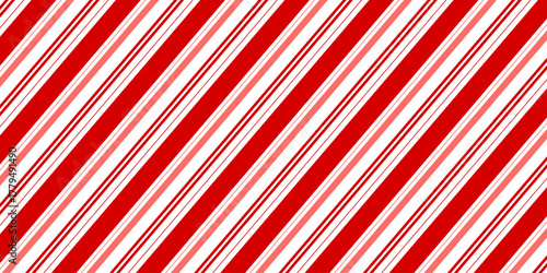 Candy cane striped pattern. Seamless Christmas red background. Cute caramel package texture. 