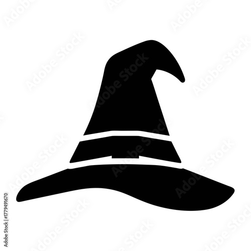 Obraz na plátně Witch hat vector graphic for halloween costume party decoration and magical wiza