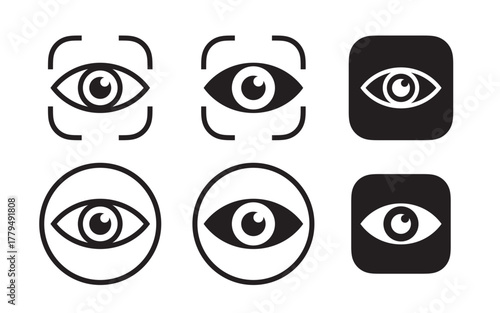 View and Visibility Eye Icon Set Vector