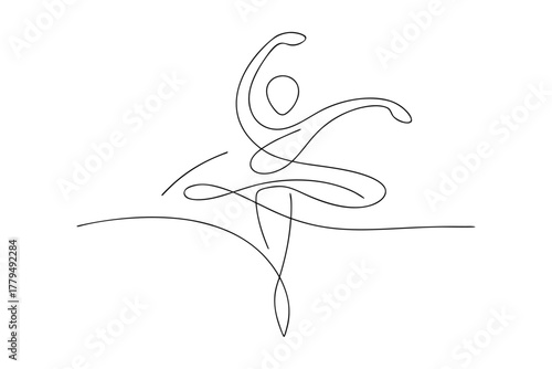 Elegant abstract line art of a ballerina in a graceful pose
