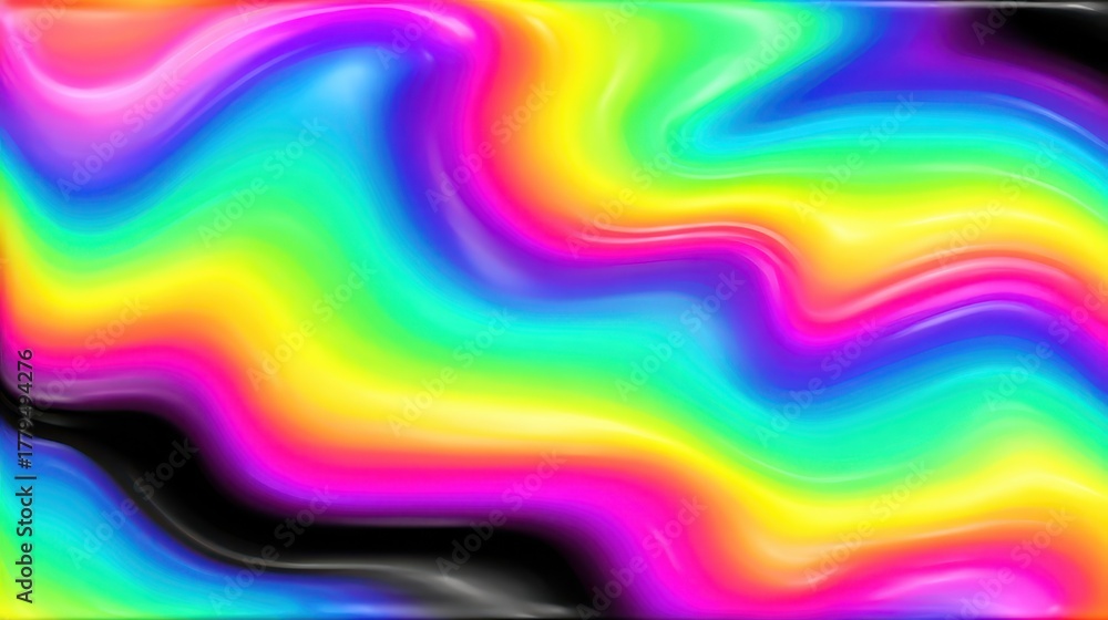 Obraz premium Bright Abstract Waves of Colorful Fluid Patterns for Background Design