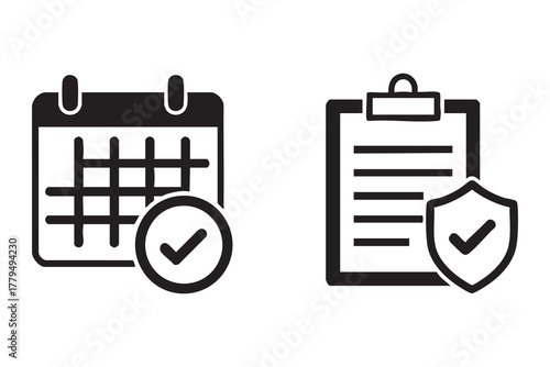 Confirmation schedule and document security icons