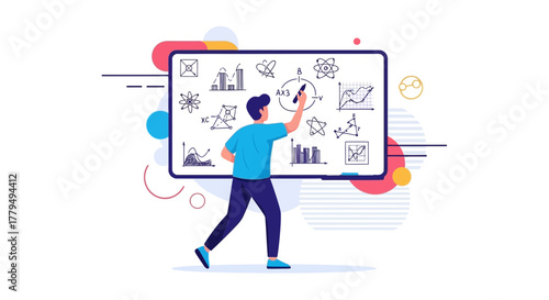 A Teacher In Action Solving Complex Problems On Board For Education And Science